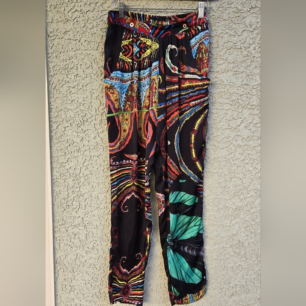 Desigual Black Multicolor Patterned Lounge Pants
